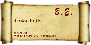 Brebu Erik névjegykártya
